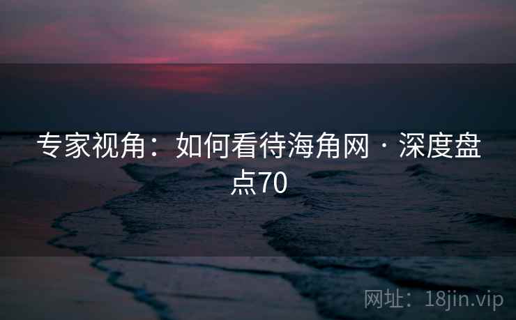 专家视角：如何看待海角网 · 深度盘点70